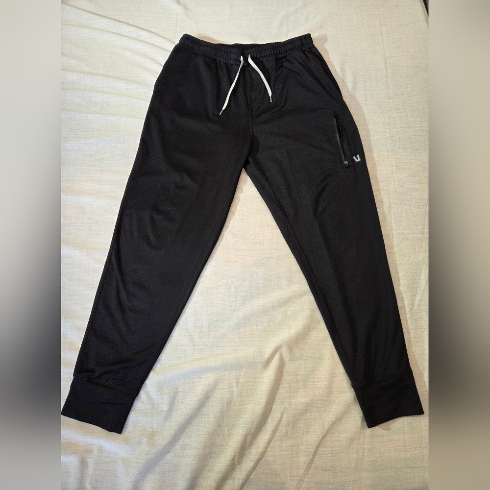 Vuori Men's Black Joggers with White Drawstring